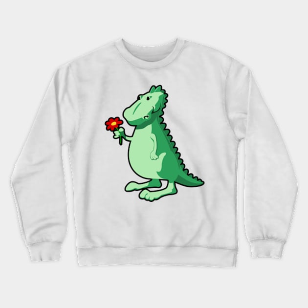 Green dragon with flower Crewneck Sweatshirt by Petko121212